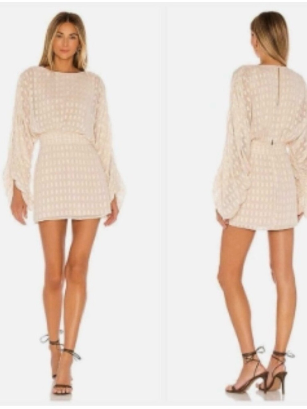 House of Harlow 1960 Cream Batwing Sleeve Mini Dress